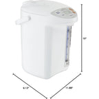 Boiler i podgrzewacz wody Micom. Łatwe do czyszczenia, nieprzywierające wnętrze, 169 oz/5,0 l, biały, cztery ustawienia temperatury, domowe