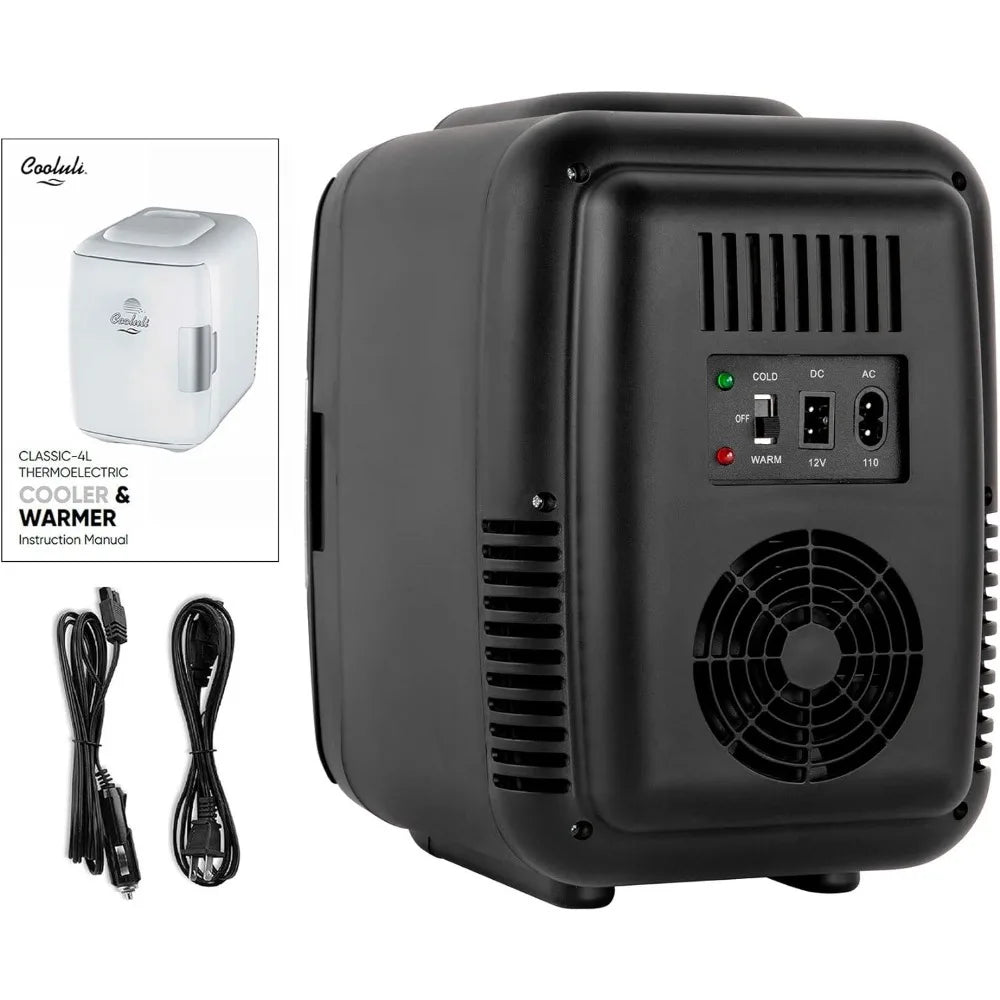 Mini Fridge for Bedroom - Car, Office Desk & Dorm Room, Portable 4L/6 Can Electric Plug in Cooler & Warmer, Small refrigerator