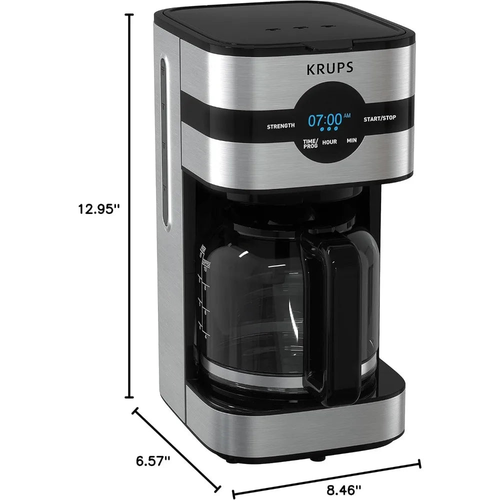 Ekspres przelewowy do kawy Simply Brew ze stali nierdzewnej, 10 filiżanek, 900 watów, sterowanie cyfrowe, filtr do kawy, bez kapania