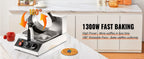 Commercial Waffle Maker, 1300W Round, Non-Stick Rotatable Waffle Baker Machine, Teflon-Coated Baking Pan Stainless Steel Body