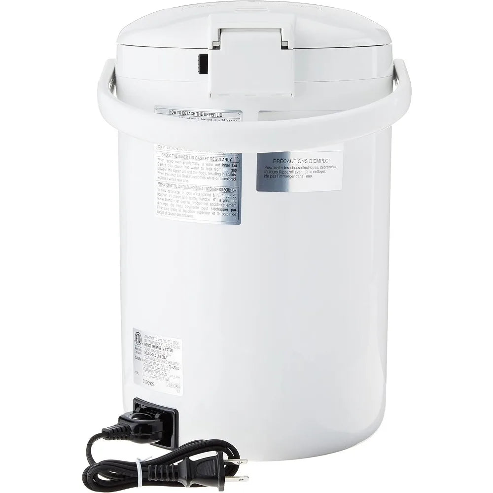 Boiler i podgrzewacz wody Micom. Łatwe do czyszczenia, nieprzywierające wnętrze, 169 oz/5,0 l, biały, cztery ustawienia temperatury, domowe