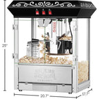 10 oz Countertop Style Popcorn Machine with 3 Control Switches, Built-in Warmer Light, Stainless-steel Construction, Black