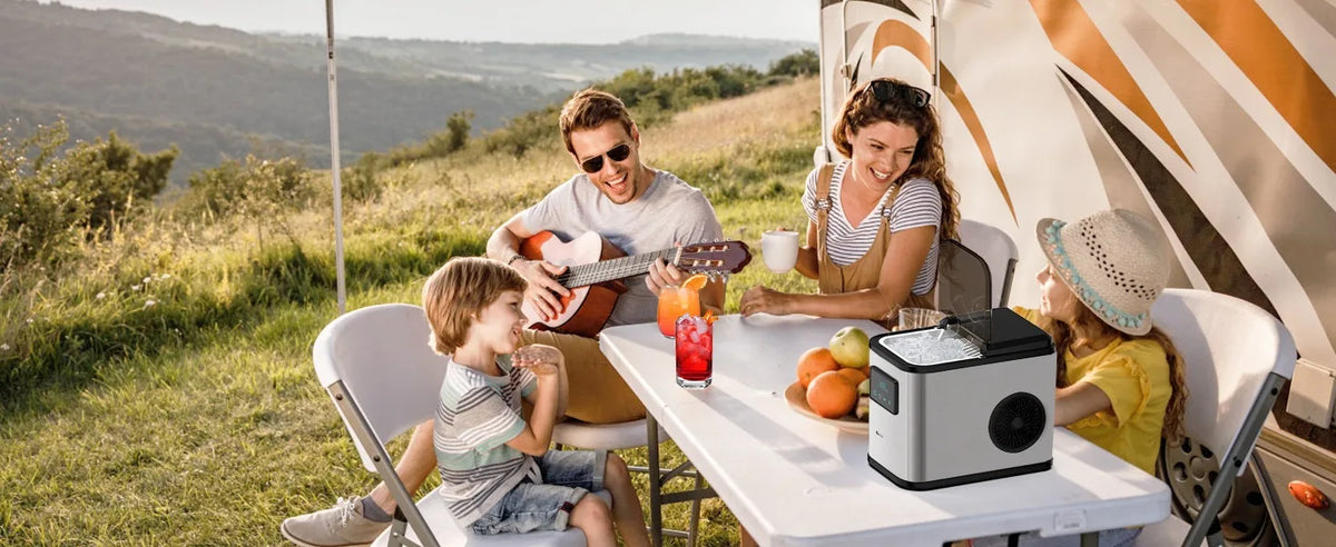 Ice Maker Countertop, Portable Ice Maker Machine, 28lbs/24Hrs, with Self Cleaning, Time Reservation, Include Scoop & Basket