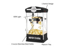 Retro Tabletop Popcorn Popper - 4-oz Stainless-Steel Kettle, Measuring Cups, Bags, and Removable Tray (Black)