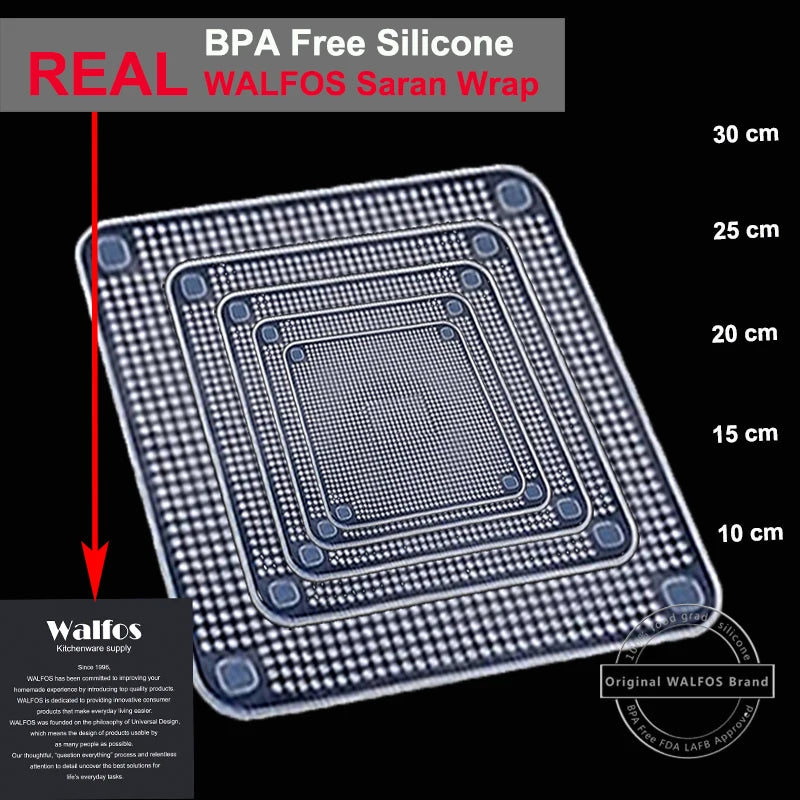 WALFOS 1 Piece Food Grade Keeping Food Fresh Wrap Reusable High Stretch Silicone Food Wraps Seal Vacuum Bowl Cover Stretch Lids - Walfos® Kitchenware