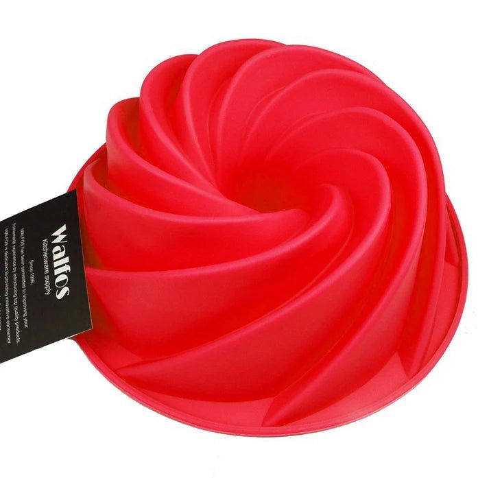 WALFOS Food Grade 25*9cm Big Swirl Shape Silicone Butter Cake Mould Baking Form Tools For Cake Mold Bakery Baking Dish Bakeware - Walfos® Kitchenware
