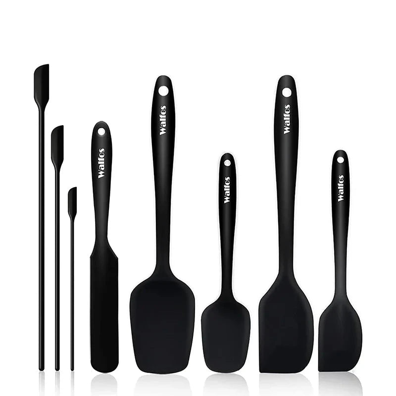 WALFOS Food Grade Non Stick Butter Cooking Silicone Spatula Set Heat Resistant Kitchen Silicone Scraper Spatulas & Mini Spatulas - Walfos® Kitchenware