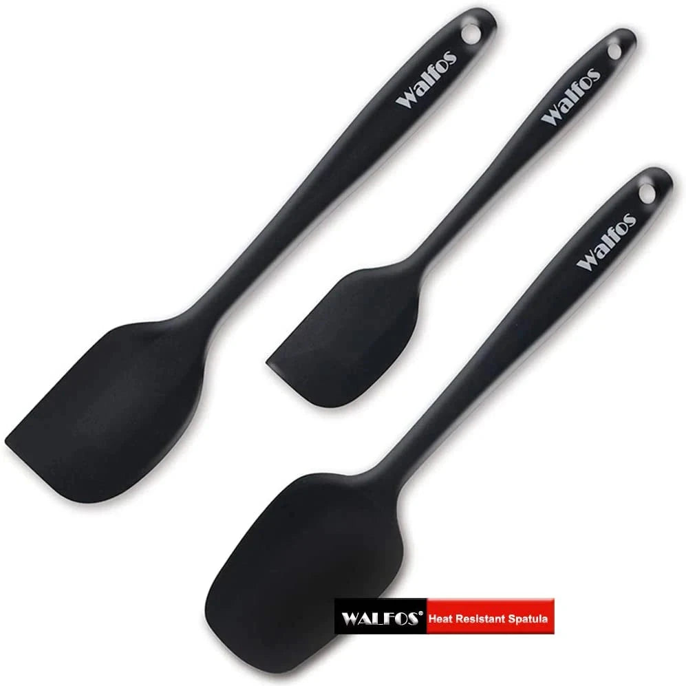 WALFOS Food Grade Non Stick Butter Cooking Silicone Spatula Set Heat Resistant Kitchen Silicone Scraper Spatulas & Mini Spatulas - Walfos® Kitchenware