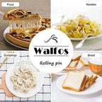 WALFOS French Rolling Pin and Silicone Pastry Mat Set Beech Wood Rolling Pin 18 Inch For Best Pie Crust Cookie Pasta Pizza Doug - Walfos® Kitchenware