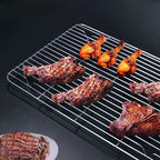 Walfos 1Pcs Stainless Steel Cooling Rack Non-stick Macarons  Biscuit Bread Cookie BBQ Holder Shelf  Kitchen Pastry Accessories - Walfos® Kitchenware