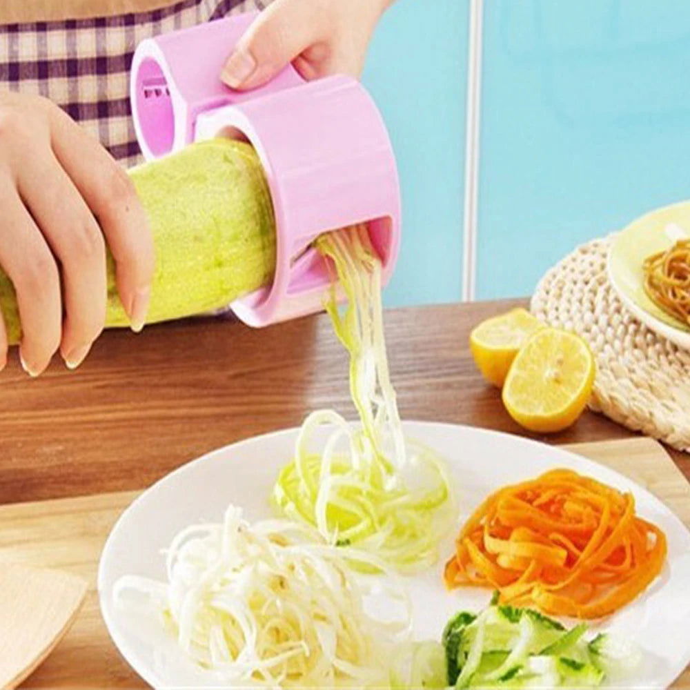 Walfos 1 Pc 2 in 1 Vegetable Grater With Knife Sharpener Spiral Carrot Slicer Stainless Steel +Plastic Vegetable Cutter - Walfos® Kitchenware