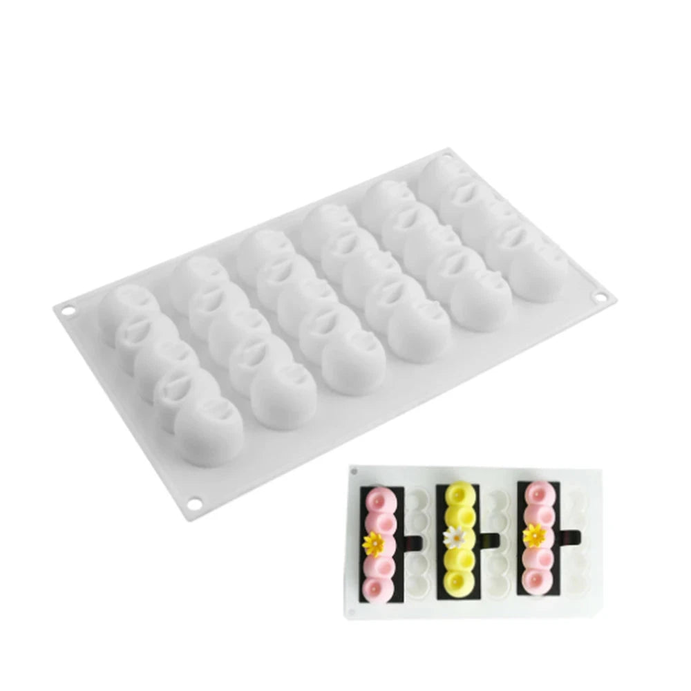 Walfos 6-Concave Ball Long Strip-Shaped Silicone Mouse Cake Mold 3d Baking Tools Dessert Decoration Bakeware For Wedding - Walfos® Kitchenware