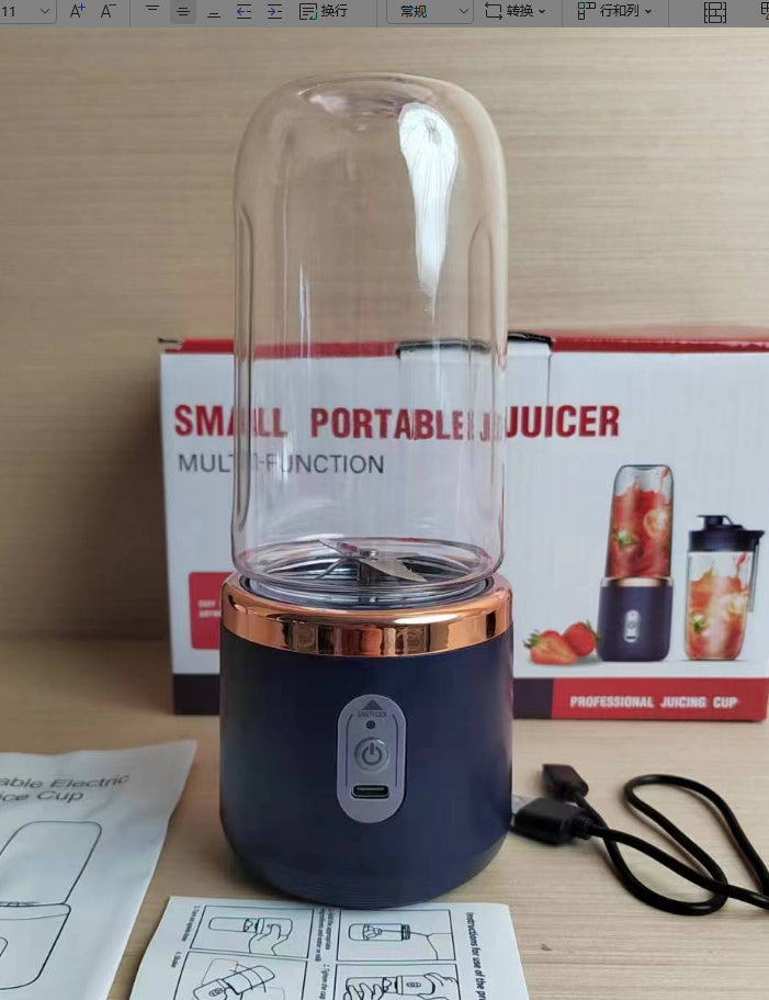 6-ostrzowy przenośny blender, mini sokowirówka, ekstraktor do kubków, wyciskarka do owoców, ładowanie przez USB, blender, mikser do żywności, kruszarka do lodu, przenośna sokowirówka