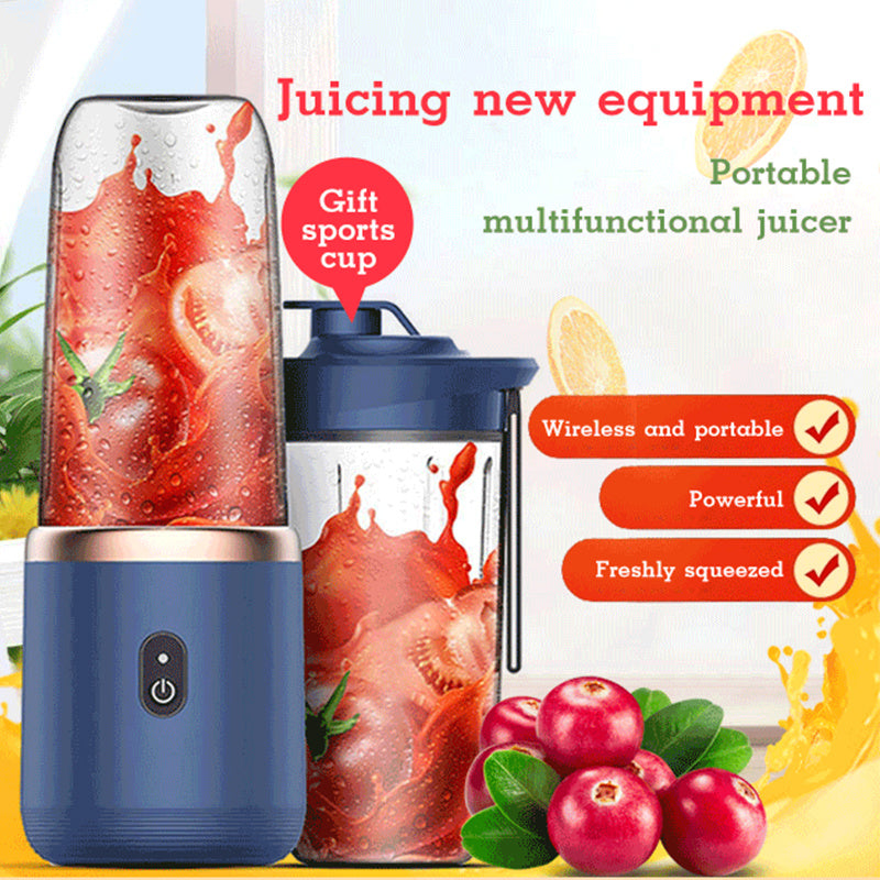 6-ostrzowy przenośny blender, mini sokowirówka, ekstraktor do kubków, wyciskarka do owoców, ładowanie przez USB, blender, mikser do żywności, kruszarka do lodu, przenośna sokowirówka
